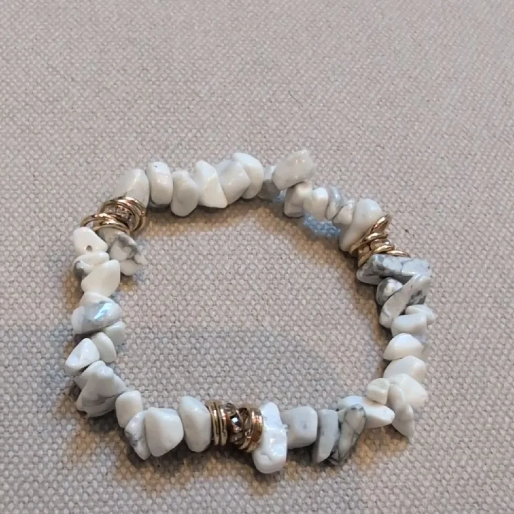 White and Gold Stone Bracelet